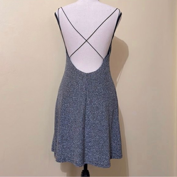 H&M Divided Silver Over Black Sparkle
Low Back Skater Mini Dress - Picture 2 of 4
